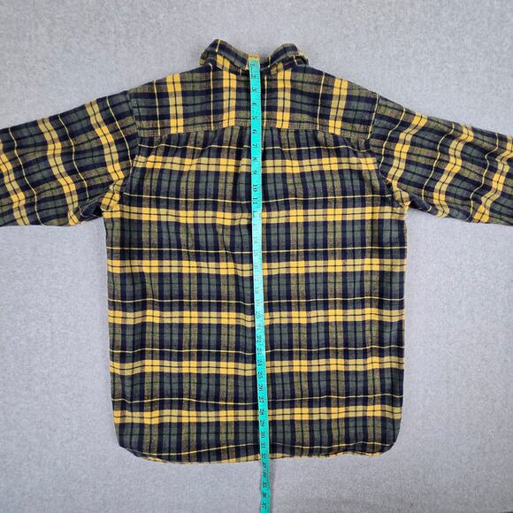 L.L.Bean Shirt Mens Size Large Tall Flannel Yellow Blue Plaid - Picture 16 of 16
